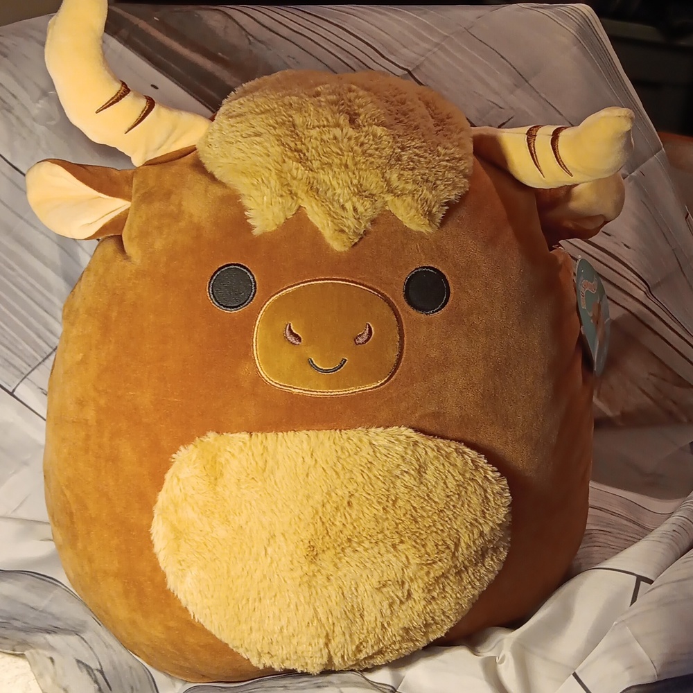 Marshal The Highland Cow Official Kellytoy Squishy Soft Plush 16 Inch,